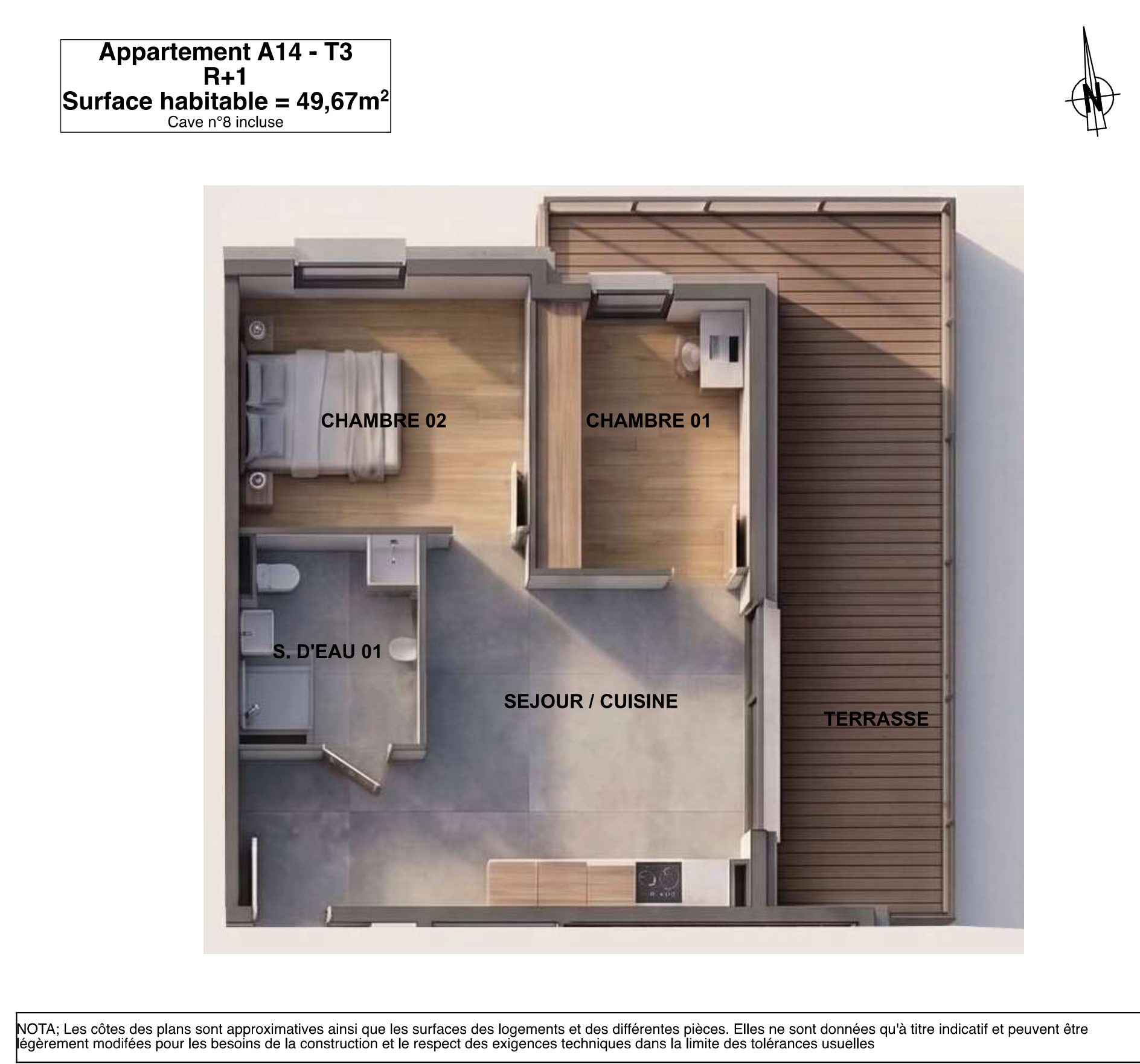 Appartement neuf de 3 pièces 49,67 m2