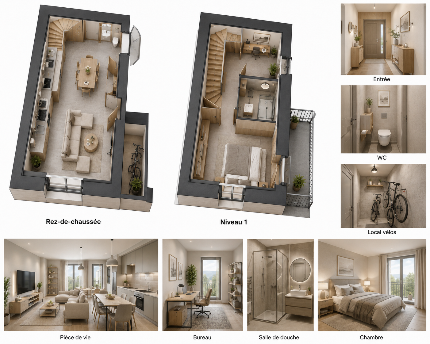 À VENDRE   « Le Panorama » Maison individuelle T3 avec jardin   À partir de 165 000 € HORS D’EAU / HORS D’AIR