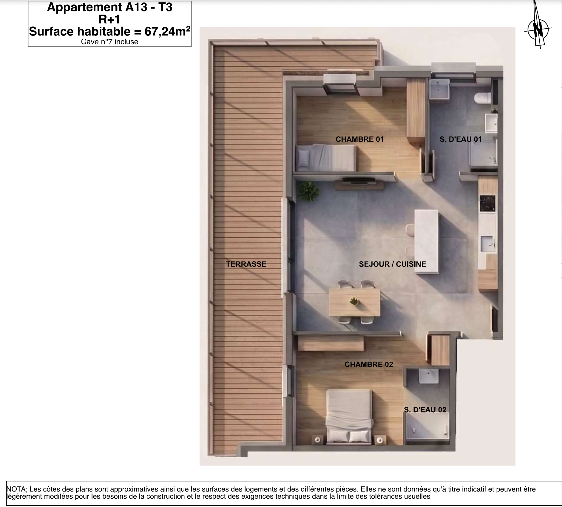 Appartement neuf de 3 pièces 67,24 m2